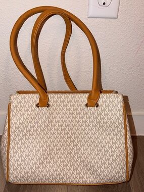 Michael Kors Beige & Tan MK Logo Tote